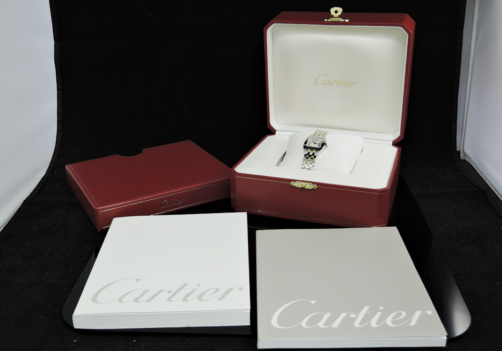 カルティエ Cartier サントスドゥモワゼル SM w25066z6 クオーツ 時計 アイボリー 保証書有 美品 IT3703のイメージ画像
