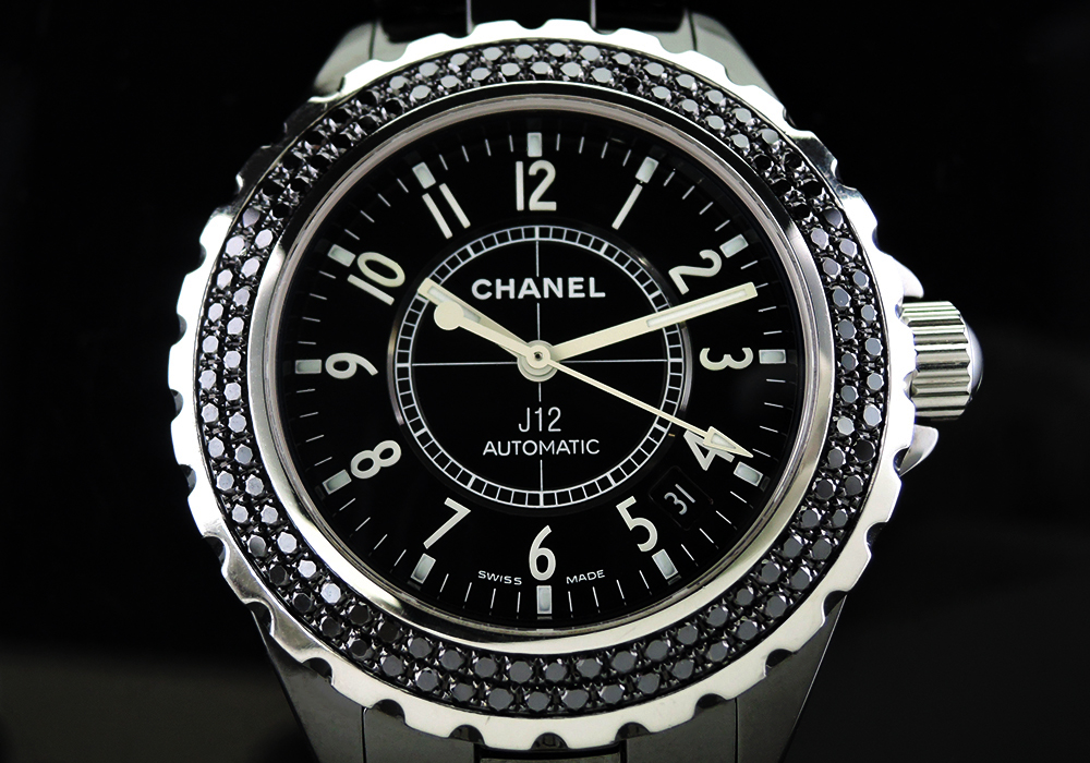 シャネル CHANEL J12 H1417 黒セラ ブラックダイヤベゼル 38mm cz2168のイメージ画像