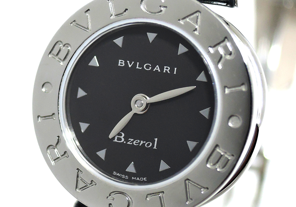 ■ブルガリBVLGARI Bzero1 BZ22S レディース腕時計 SSｘグレーエナメル 黒文字盤 クォーツ式 電池交換済 WO978のイメージ画像