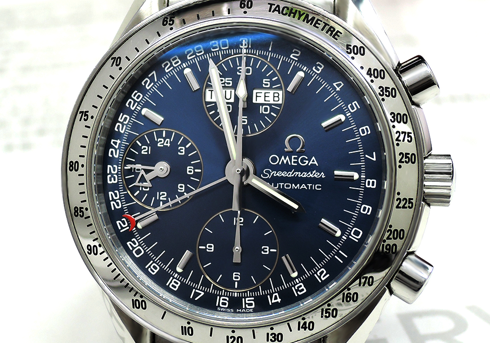 オメガ OMEGA スピードマスター 3523.80 クロノグラフ 青文字盤 
