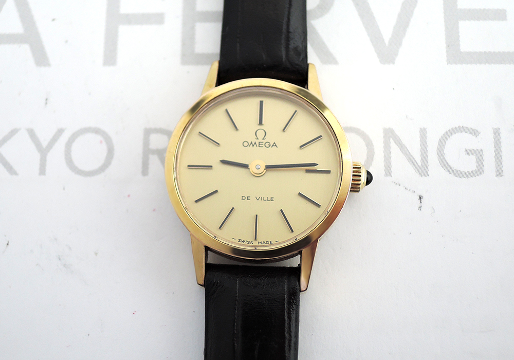 オメガOMEGA デビルDE VILLE レディース腕時計 手巻き ゴールド文字盤 CZ4843のイメージ画像
