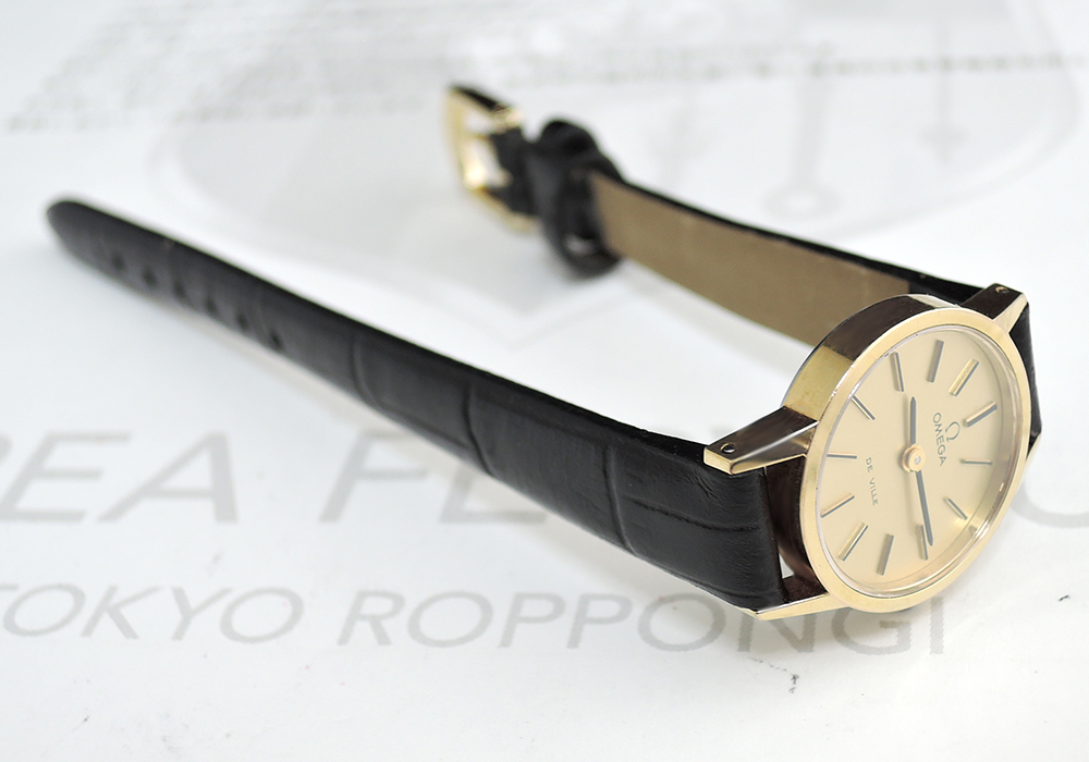 オメガOMEGA デビルDE VILLE レディース腕時計 手巻き ゴールド文字盤 CZ4843のイメージ画像