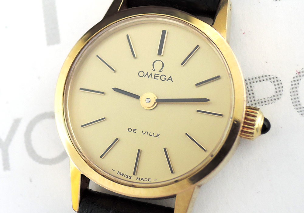 オメガOMEGA デビルDE VILLE レディース腕時計 手巻き ゴールド文字盤 CZ4843のイメージ画像