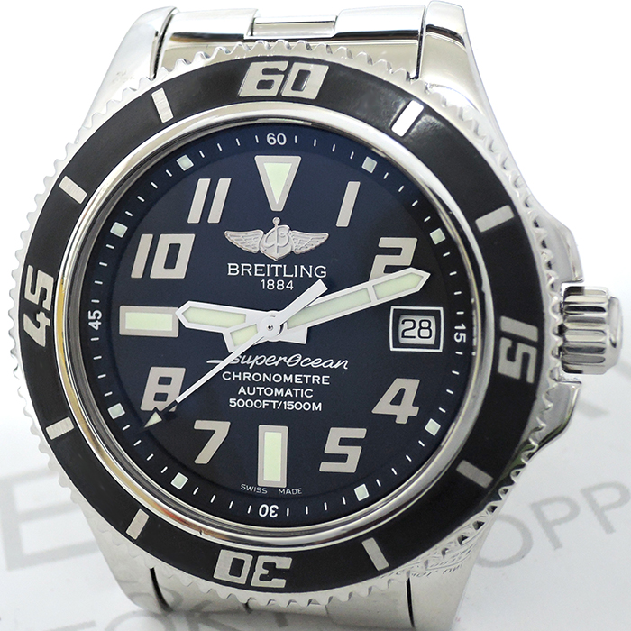 ブライトリングBREITLING スーパーオーシャン42 A17364 自動巻 黒文字盤 CF4852