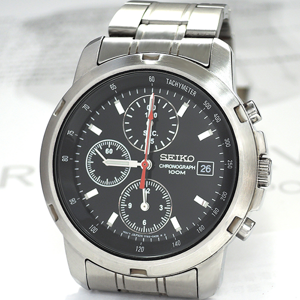 セイコーSEIKO クロノグラフ100M 7T92-0BF0 メンズ腕時計 クォーツ式