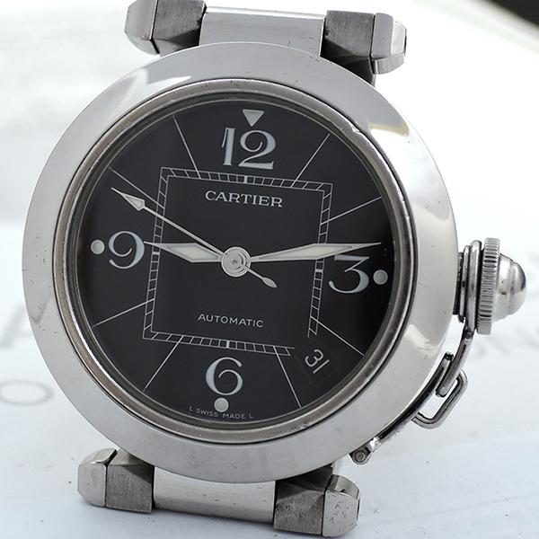 カルティエCartier パシャC スモールデイト自動巻 腕時計 ボーイズ SS 黒文字盤 CF4918のイメージ画像