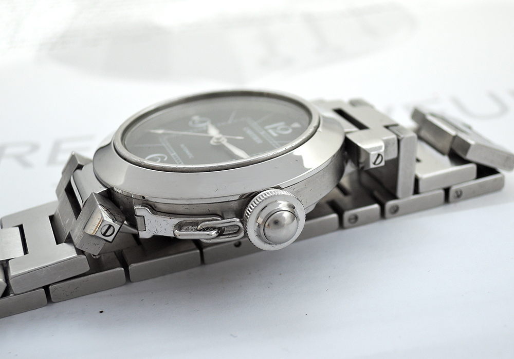 カルティエCartier パシャC スモールデイト自動巻 腕時計 ボーイズ SS 黒文字盤 CF4918のイメージ画像