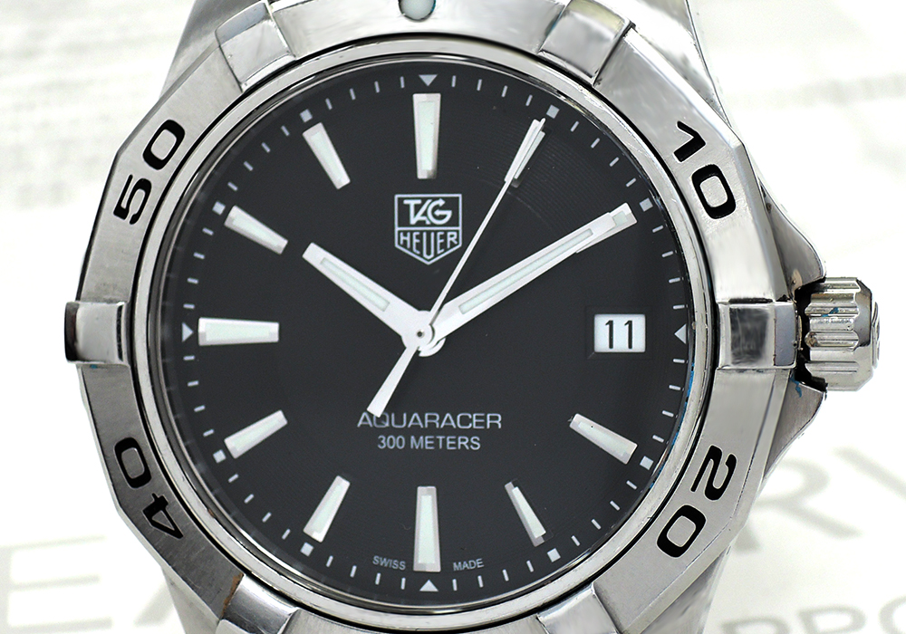 タグホイヤー TAG HEUER アクアレーサー300m WAP1110 黒文字盤 メンズ腕時計 クォーツ 保証書有 CF5037のイメージ画像