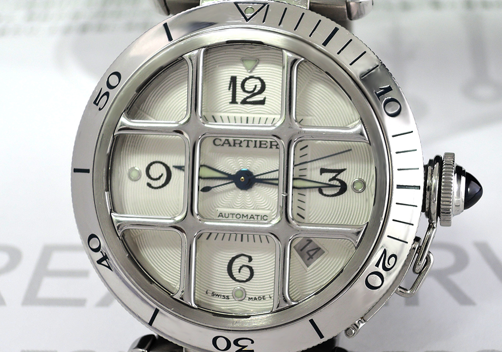 カルティエCartier パシャ38mm グリット W31040H3 自動巻 腕時計 メンズ SS 白文字盤 CF5099のイメージ画像