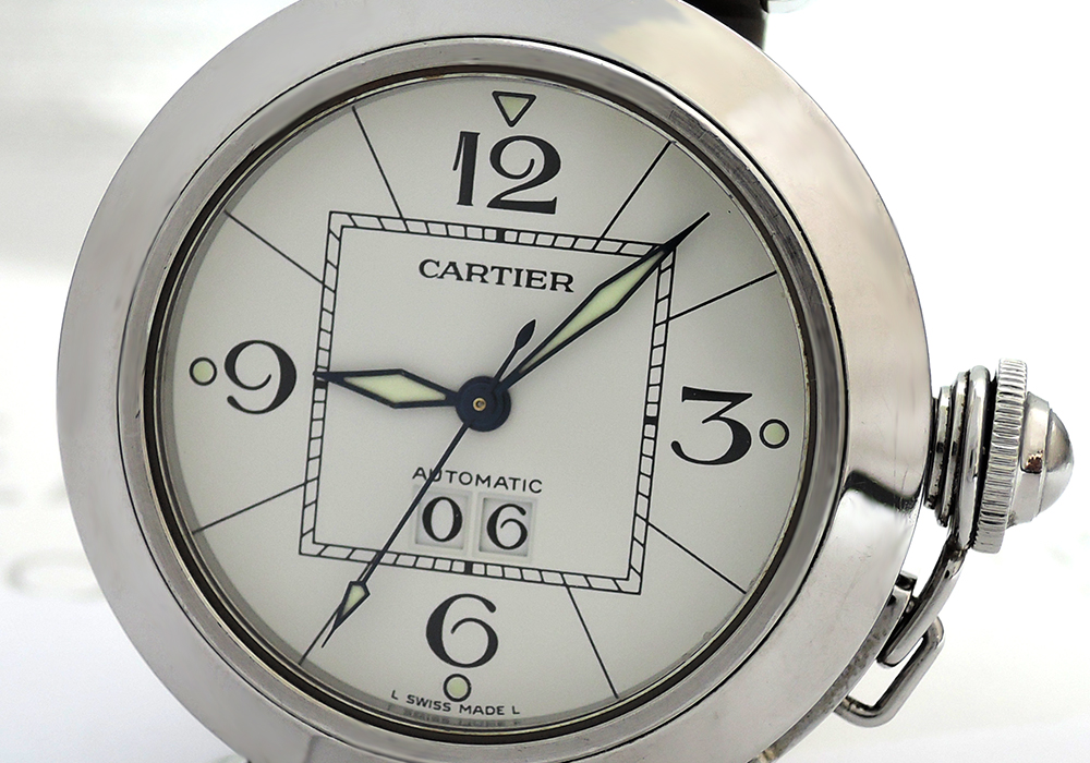 カルティエCartier パシャC ビックデイトW31055M7 自動巻 腕時計 ボーイズ SS 白文字盤 CF5100のイメージ画像