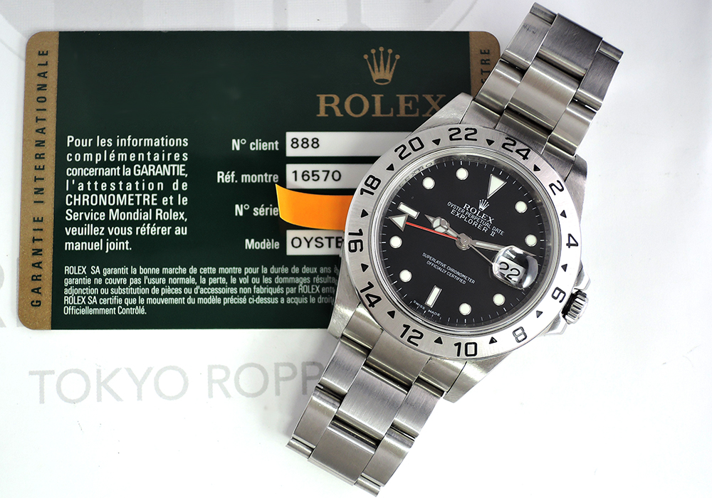 ロレックス ROLEX エクスプローラ2 16570 M番 黒文字盤 ルーレット刻印 保証書有 CF5098のイメージ画像