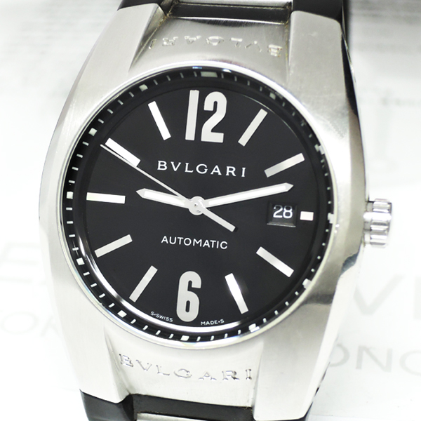 ブルガリBVLGARI エルゴン EG40S クロノグラフ 黒文字盤 自動巻 保証書 CF5574 - トケナビ - 手数料無料の時計専門