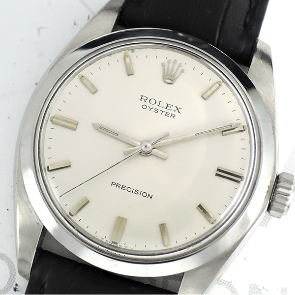 ROLEX ロレックス オイスター プレシジョン 6426 3番台 手巻き メンズ腕時計 シルバー文字盤 社外ベルト CF5501 