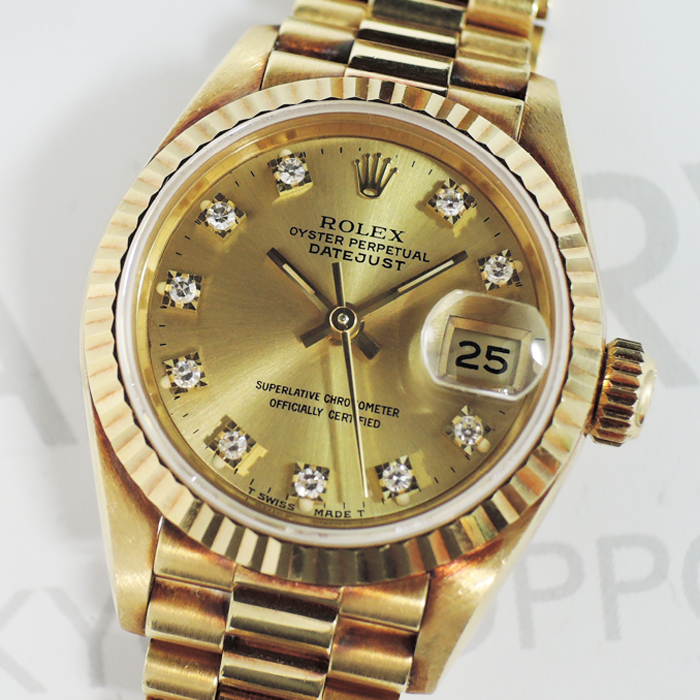 ロレックス ROLEX デイトジャスト 69178G 金無垢 R番 レディース腕時計 シャンパン文字盤 自動巻 ダイヤモンド イエローゴールド