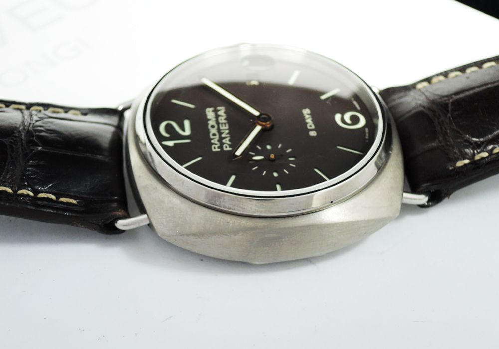 パネライ PANERAI ラジオミール ８デイズ チタニオ PAM00346 保証書 チタンx革 シースルーバック 手巻き メンズ腕時計 IT5790のイメージ画像