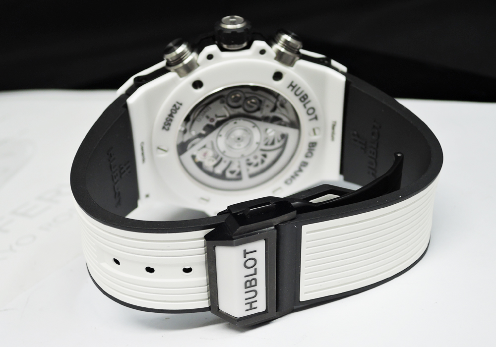ウブロ HUBLOT ビッグバン ウニコ ホワイトセラミック 411.HX.1170.RX ラバー 自動巻き メンズ腕時計 保証書 IT5793のイメージ画像
