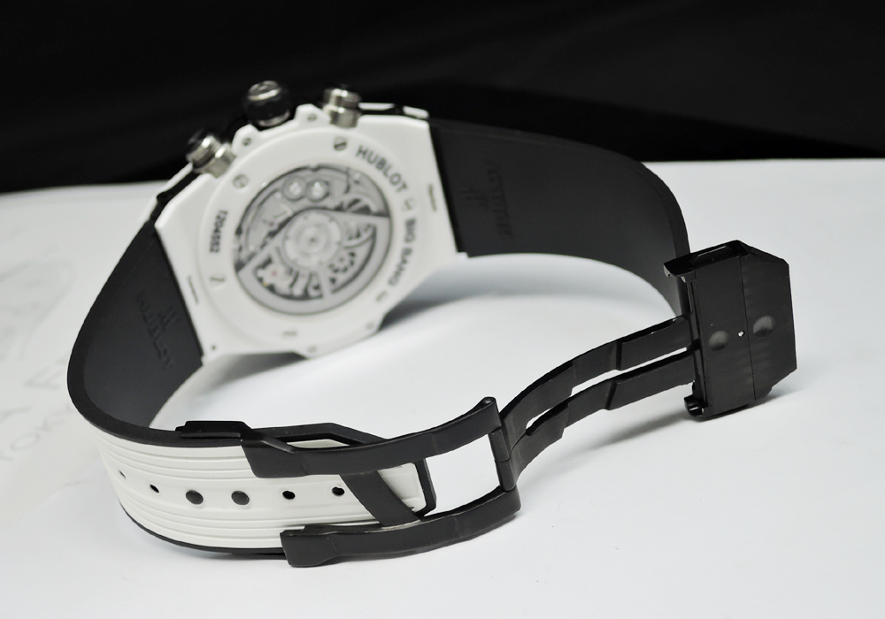 ウブロ HUBLOT ビッグバン ウニコ ホワイトセラミック 411.HX.1170.RX ラバー 自動巻き メンズ腕時計 保証書 IT5793のイメージ画像