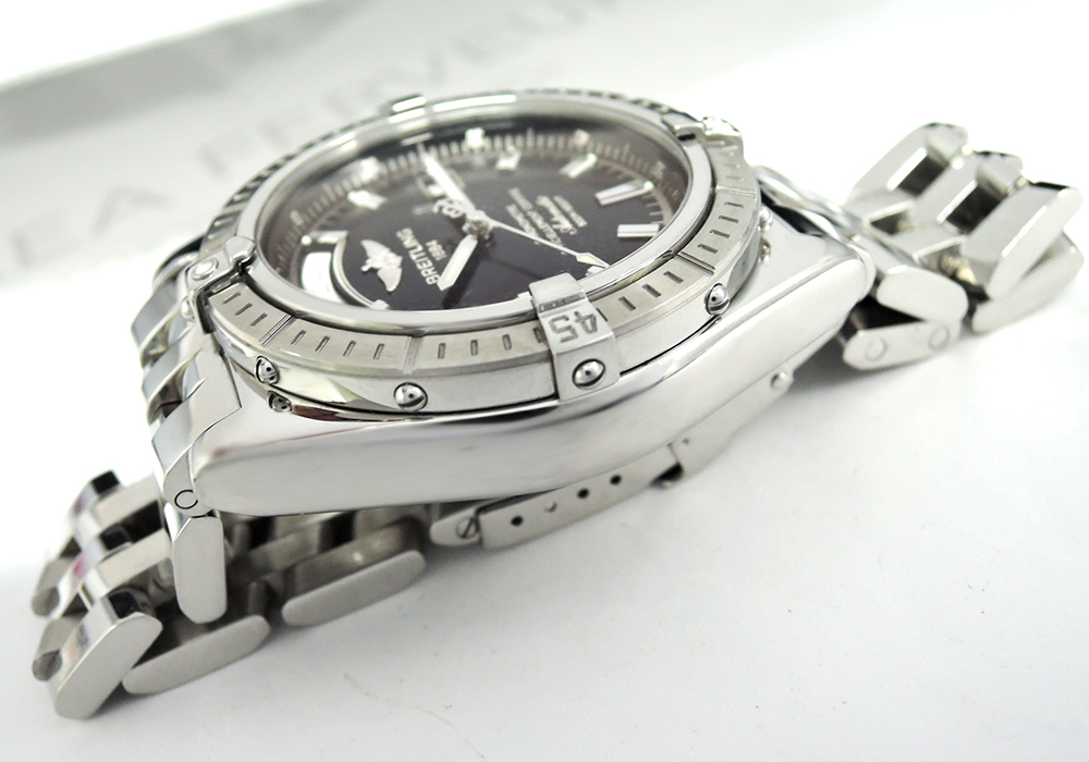 ブライトリングBREITLING ヘッドウィンド A45355 メンズ腕時計 自動巻 黒文字盤 04/2001保証書有 CF5802のイメージ画像