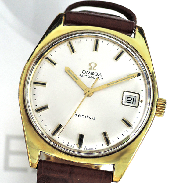 オメガ OMEGA アンティーク 14K ゴールド メンズ腕時計 自動巻 シルバー文字盤 ベルト社外品 IT5839-22*s