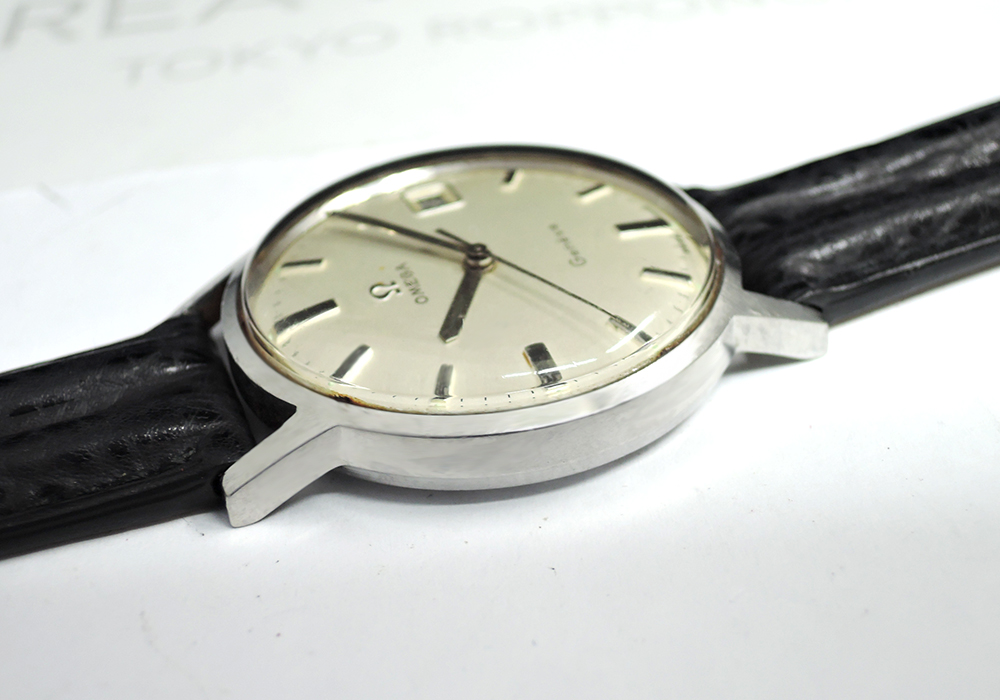 オメガ OMEGA ジュネーブ デイト メンズ腕時計 アンティーク 自動巻 シルバー文字盤 ステンレス 純正新品ストラップ IT5853-36*sのイメージ画像