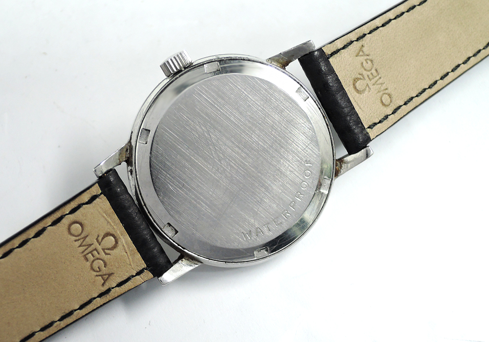 オメガ OMEGA ジュネーブ デイト メンズ腕時計 アンティーク 自動巻 シルバー文字盤 ステンレス 純正新品ストラップ IT5853-36*sのイメージ画像