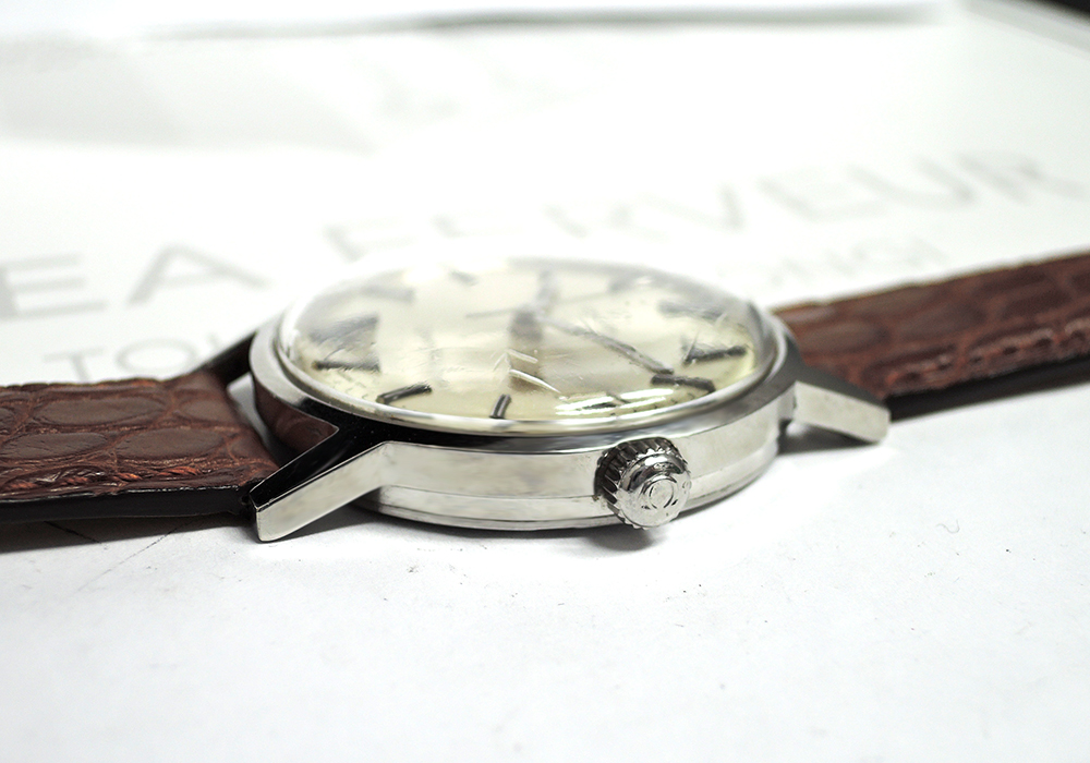 オメガ OMEGA ジュネーブ デイト メンズ腕時計 アンティーク 手巻 シルバー文字盤 ステンレス 純正新品ストラップ IT5858-41*sのイメージ画像