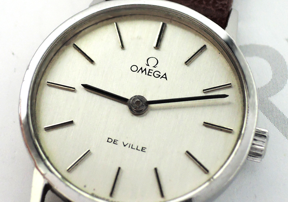 オメガOMEGA デビルDE VILLE アンティーク レディース腕時計 手巻き シルバー文字盤 オメガ純正新品ストラップ IT5860-43*sのイメージ画像