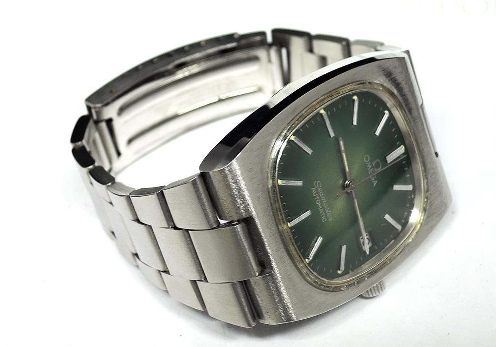 オメガ OMEGA シーマスター アンティーク メンズ腕時計 デイト 自動巻 グリーン文字盤  IT5863-46*sのイメージ画像
