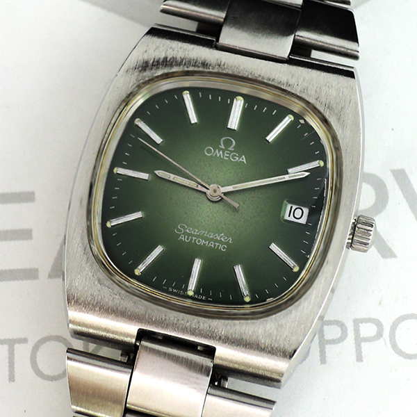 オメガ OMEGA シーマスター アンティーク メンズ腕時計 デイト 自動巻 グリーン文字盤  IT5863-46*s