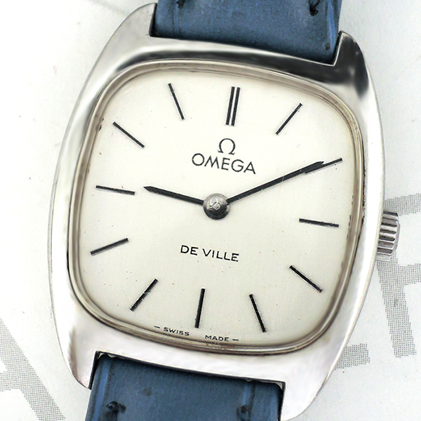 オメガOMEGA デビルDE VILLE アンティーク レディース腕時計 手巻き シルバー文字盤 社外新品ストラップ IT5869-52*sのイメージ画像