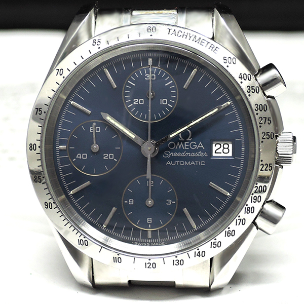 オメガ OMEGA スピードマスターデイト 3511.80 クロノグラフ 青文字盤 自動巻き ステンレス メンズ腕時計 CF5946