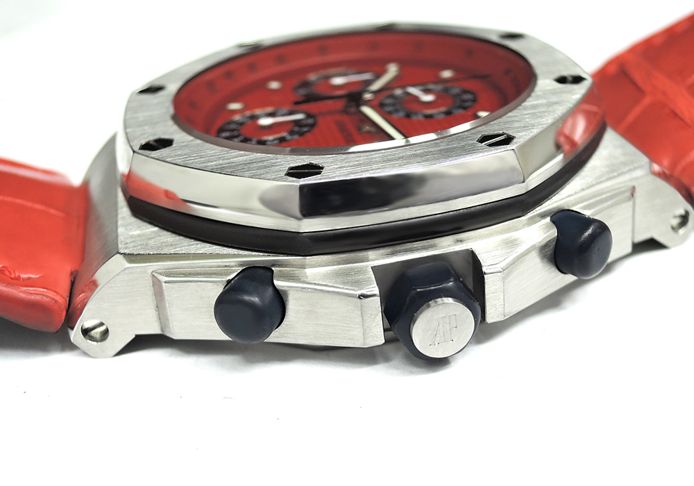 オーデマピゲAUDEMARS PIGUET ロイヤルオーク オフショア クロノグラフ レッド 25770ST.0.0009.04  自動巻 レザーストラップ ステンレス メンズ 腕時計 箱 IT5960-2*sのイメージ画像