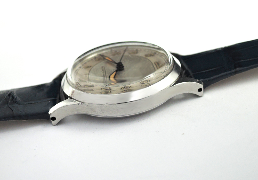 ジャガールクルト JAEGER LECOULTRE  アンティーク腕時計 手巻 SSx青革 ベルト新品交換済 IT5961-3 のイメージ画像