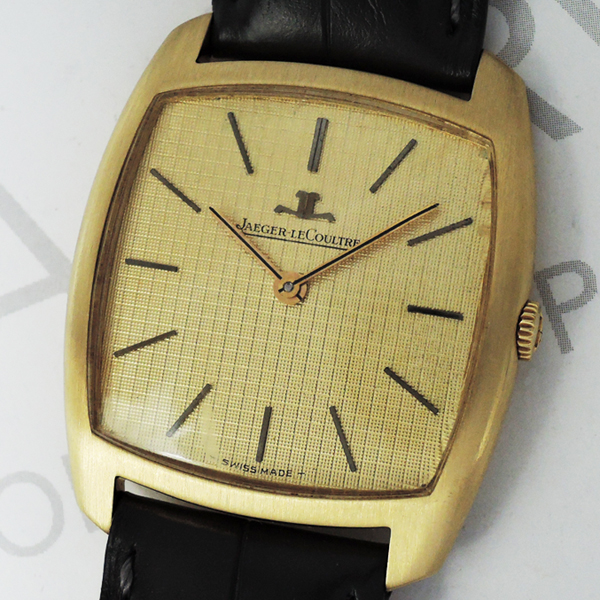 ジャガールクルト JAEGER LECOULTRE トノー アンティーク ヴィンテージ 腕時計 手巻 18K アリゲーターストラップ 箱 IT5964-6*s