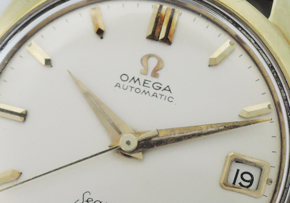 オメガOMEGA シーマスター アンティークモデル ヴィンテージ メンズ腕時計 自動巻 純正新品ベルト 本体のみ クリーム文字盤 IT5967-9*sのイメージ画像