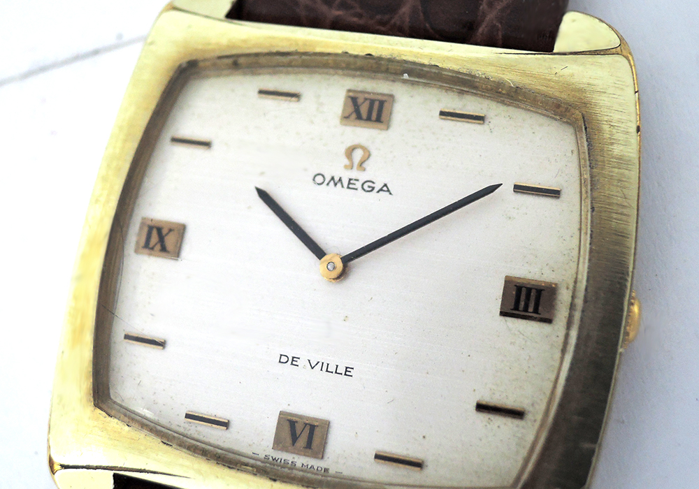 オメガOMEGA デビルDE VILLE アンティーク ヴィンテージメンズ腕時計 手巻き シルバー文字盤 オメガ純正新品ストラップ IT5969-11*sのイメージ画像