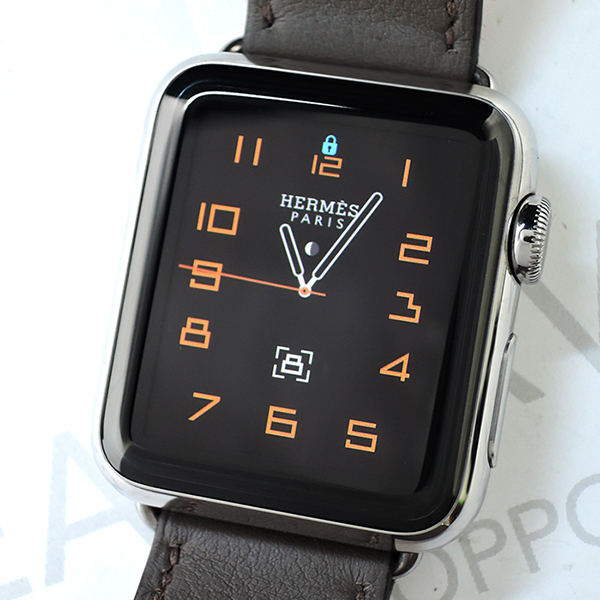  エルメスHERMES アップルウォッチ ユニセックス腕時計 スマートウォッチ 充電式 エルメスベルト グレー 保証書 CF5807