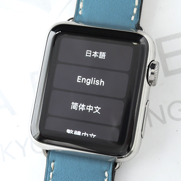  エルメスHERMES アップルウォッチ ユニセックス腕時計 スマートウォッチ 充電式 エルメスベルト ブルー 保証書 CF5806