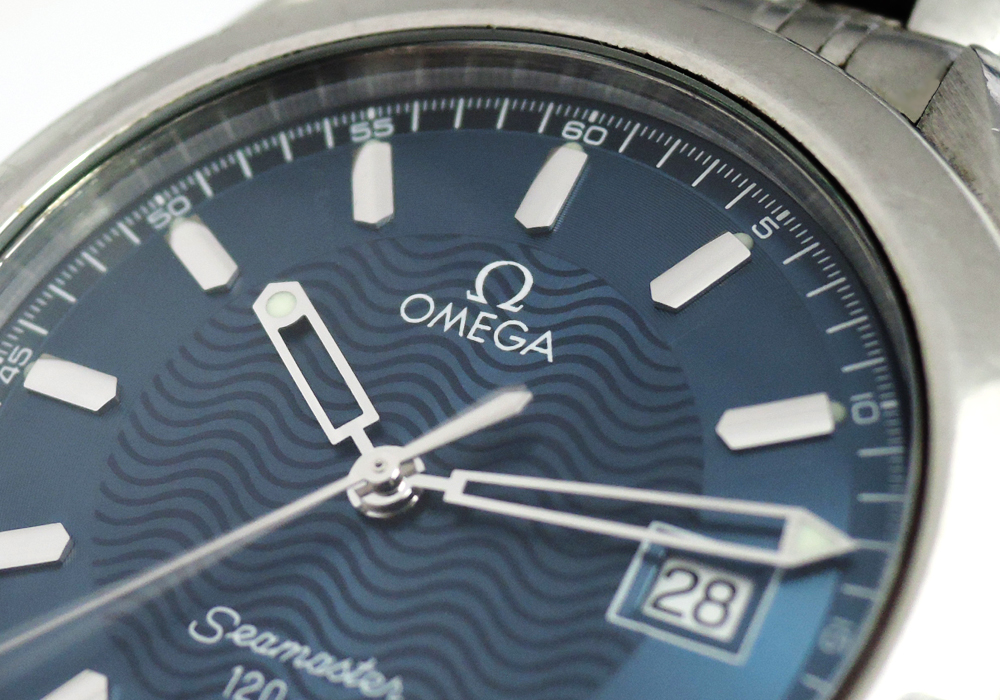 オメガ OMEGA シーマスター 120M 2511.81 メンズ腕時計 デイト クオーツ 青文字盤 ステンレス 保証書 CF6119のイメージ画像