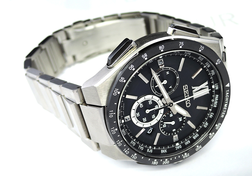 セイコーSEIKO ブライツ ラジオウェーブコントロール メンズ腕時計 デイト クロノグラフ ソーラー式 ステンレス×セラミック CF6120のイメージ画像