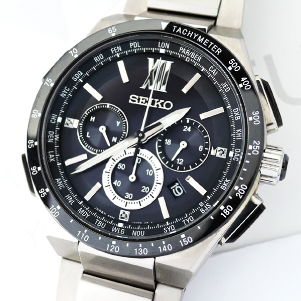 セイコーSEIKO ブライツ ラジオウェーブコントロール メンズ腕時計 デイト クロノグラフ ソーラー式 ステンレス×セラミック CF6120