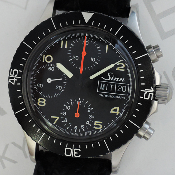 ジンSinn 256 自動巻 黒文字盤 ステンレス メンズ腕時計 アクリル風防 CF6206のイメージ画像