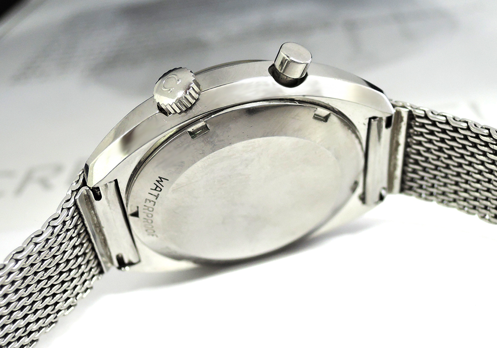 オメガOMEGA クロノストップ デイト ジュネーブ ヴィンテージ メンズ 時計 手巻き シルバー文字盤 IT6225のイメージ画像