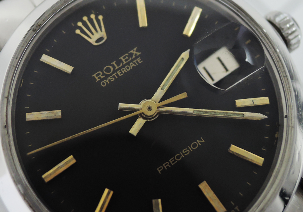 ロレックス ROLEX オイスタープレシジョン 6694 ステンレス 黒文字盤 アンティーク 手巻き メンズ 腕時計  CF6330のイメージ画像