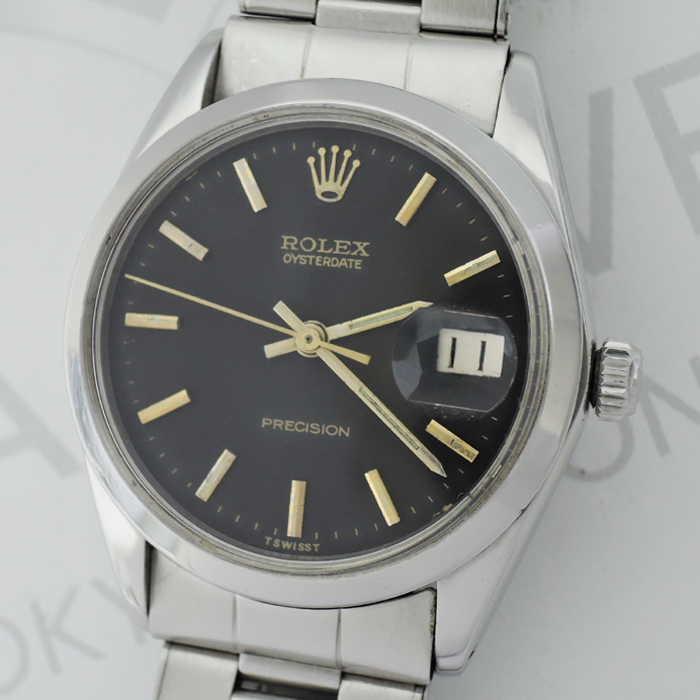 ロレックス ROLEX オイスタープレシジョン 6694 ステンレス 黒文字盤 アンティーク 手巻き メンズ 腕時計  CF6330