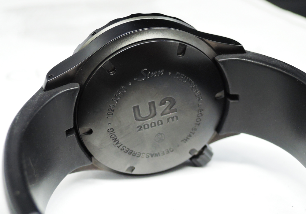 ジンSinn U2.S 2000m防水 自動巻 黒文字盤 ラバーベルト 箱 CF6392のイメージ画像