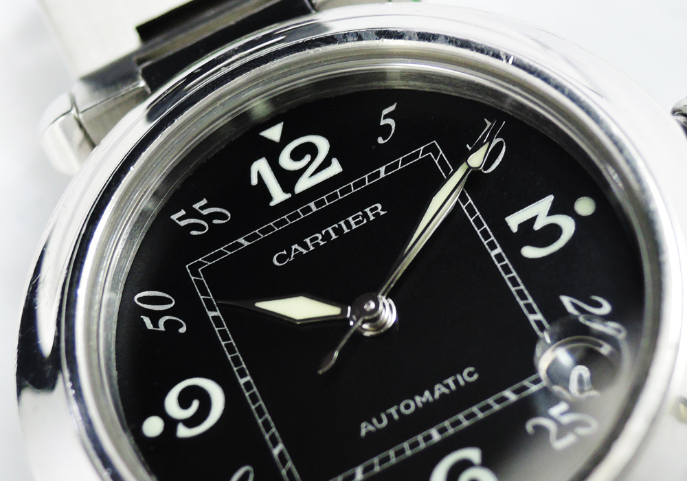 カルティエCartier パシャC 自動巻 腕時計 ボーイズ SS 黒文字盤 