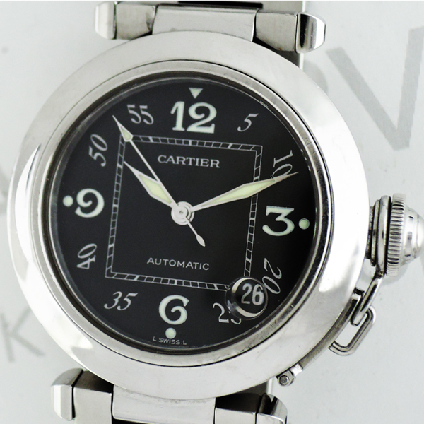 カルティエCartier パシャC 自動巻 腕時計 ボーイズ SS 黒文字盤 CF6394