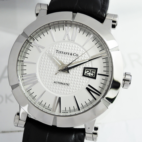 ティファニー TIFFANY & Co. アトラス メンズ 時計 自動巻 腕時計 白文字盤 CF6395