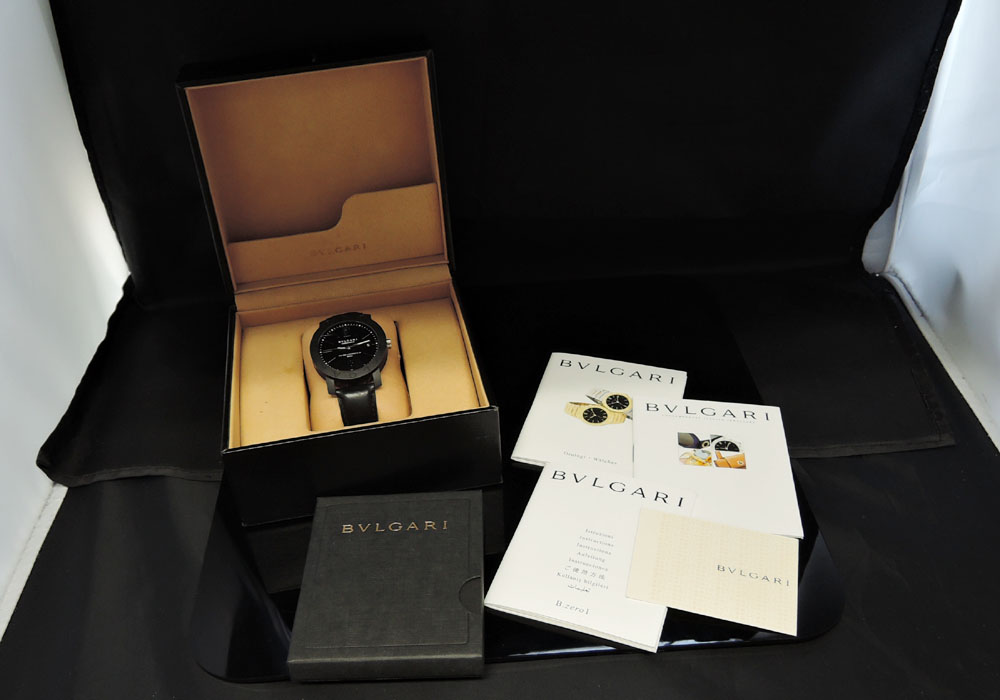 ブルガリBVLGARI カーボンゴールド BB40CL 自動巻 メンズ 腕時計 ブラック文字盤 ホワイトゴールド IW7365のイメージ画像
